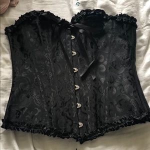 Black lace up corset